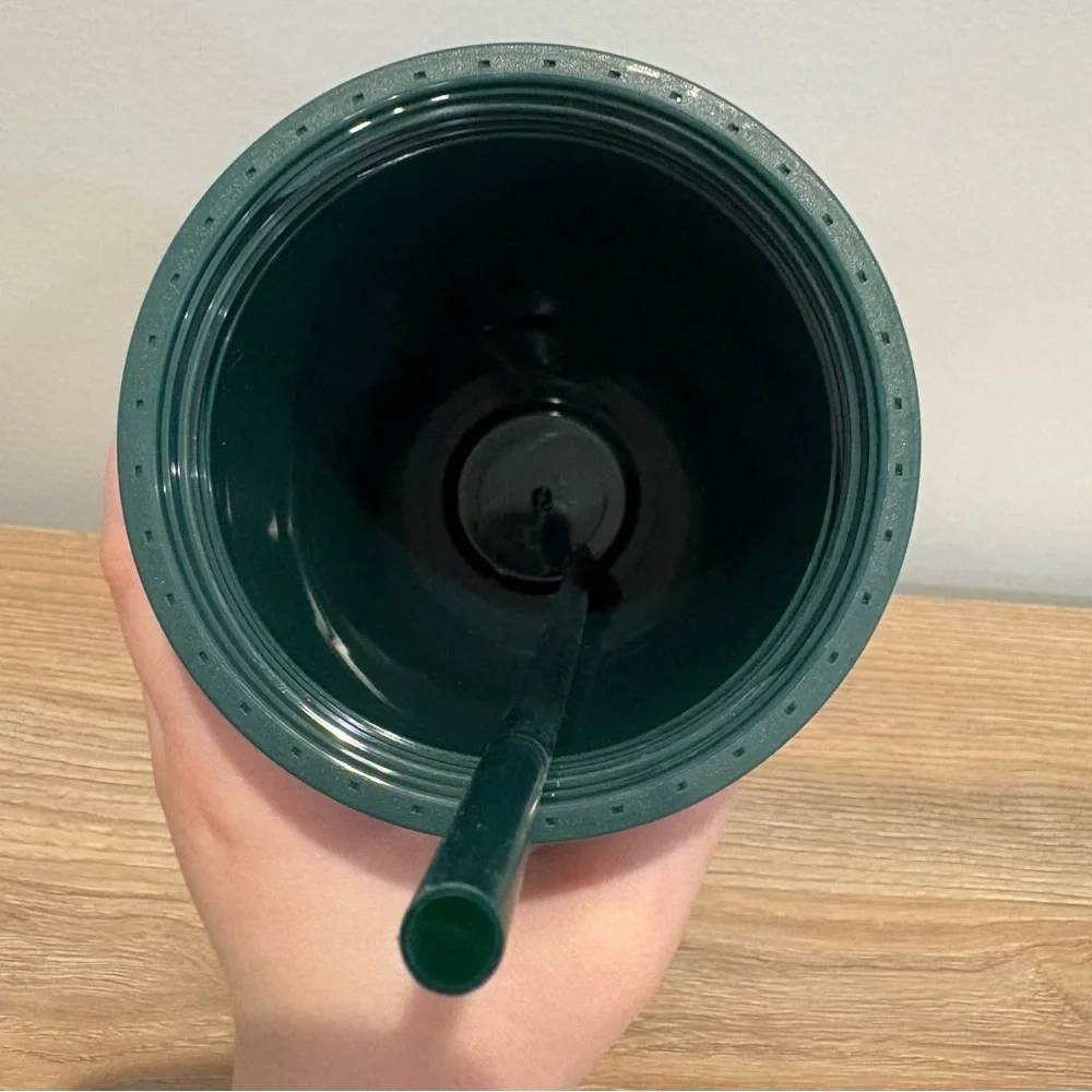 Starbucks Matte Dark Emerald Green soft touch‎ studded Bling Venti Cup